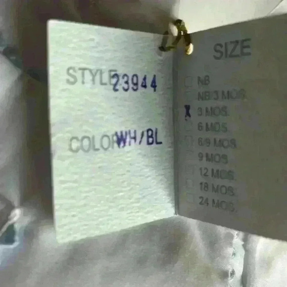 Feltman Bros NWT Outfit Size 3 Months Blue and White Teddy Bear - Picture 7 of 7